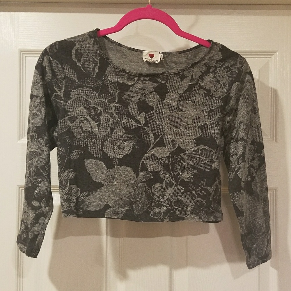 Rose and Lace Printed Crop Top